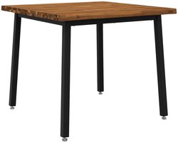 vidaXL - Eettafel - met - levendige - rand - 90 - x - 90 - x - 75 - cm - Massief - Acacia - Hout