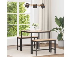 vidaXL - Eettafel - Naturel - 80 - x - 80 - x - 75 - cm - Massief - grenenhout