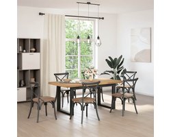 vidaXL Eettafel NOAIN U-vormige poten 180x90x75 cm massief grenenhout - Eettafel - Eettafels - Eetkamertafel - Keukentafel