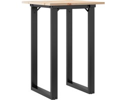 vidaXL - Eettafel - O-frame - 50x50x75 - cm - massief - grenenhout - en - staal