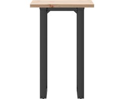 vidaXL - Eettafel - O-frame - 50x50x75,5 - cm - massief - grenenhout - en - staal