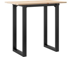 vidaXL - Eettafel - O-frame - 80x50x75,5 - cm - massief - grenenhout - en - staal