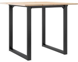vidaXL - Eettafel - O-frame - 90x90x75 - cm - massief - grenenhout - en - staal
