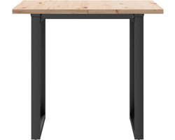 vidaXL - Eettafel - O-frame - 90x90x75,5 - cm - massief - grenenhout - en - staal