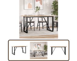 vidaXL Eettafel - O-frame - Massief Grenenhout - 160x80 cm Eetkamertafel - Houten Tafel - Eettafel Massief Hout - Grenenhouten Tafel - Ronde Eettafel