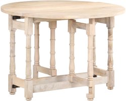 vidaXL - Eettafel - rond - 110x76 - cm - massief - mangohout