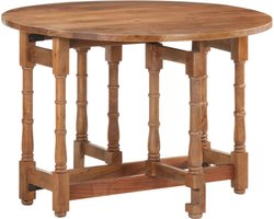 vidaXL - Eettafel - rond - 110x76 - cm - massief - mangohout