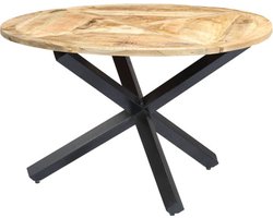 vidaXL - Eettafel - rond - 120x76 - cm - massief - mangohout