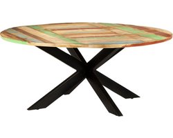 vidaXL - Eettafel - rond - 175x75 - cm - massief - gerecycled - hout