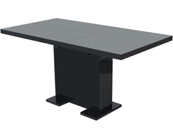 vidaXL - Eettafel - uitschuifbaar - hoogglans - zwart