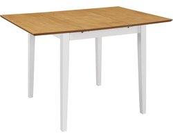 vidaXL - Eettafel - verlengbaar - (80-120)x80x74 - cm - MDF - wit