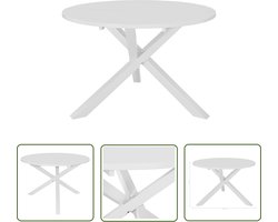 vidaXL Eettafel Wit - Ronde Eettafel - Eettafel 120x75 cm MDF wit - Houten Eettafel - Mdf Eettafel - Salontafel