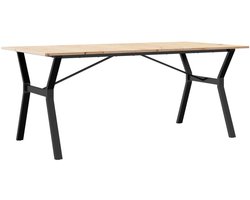 vidaXL Eettafel Y-frame 180x90x75 cm massief grenenhout en gietijzer - Eettafel - Eettafels - Eetkamertafel - Tafel