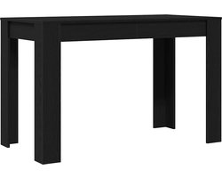vidaXL - Eettafel - Zwart - Eiken - 120x60x76 - cm - Bewerkt - Hout