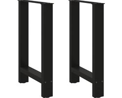 vidaXL - Eettafelpoten - 2 - st - 50x(72-73) - cm - staal - zwart