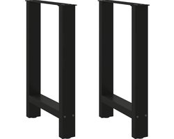 vidaXL - Eettafelpoten - 2 - st - 60x(72-73) - cm - staal - zwart