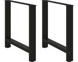 vidaXL - Eettafelpoten - 2 - st - 80x(72-73) - cm - staal - zwart
