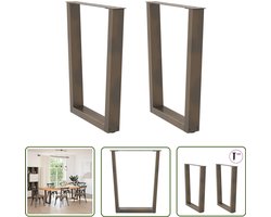 vidaXL Eettafelpoten V-vormig Staal 70x73 cm Eettafelpoten - Tafelpoten - V-vormige Tafelpoten - Metalen Tafelpoten - Eettafels Accessoires