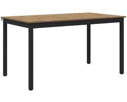 vidaXL - Eettafels - 140 - x - 80 - x - 75 - cm - Bewerkt - hout - Artisanaal - eiken