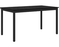 vidaXL - Eettafels - 140 - x - 80 - x - 75 - cm - Bewerkt - hout - Zwart - eiken - Rechthoekig