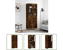 vidaXL Eiken Kast - Hoge Kast - Hoge kast 69,5x34x180 cm bewerkt hout gerookt eikenkleurig - Bruine Kast - Opslagkast - Houten Kast