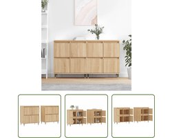 vidaXL Eikenhouten Dressoir - Dressoir - Dressoirs 2 st bewerkt hout sonoma eikenkleurig - Salontafel - Tv Tafel - Opslagoplossing