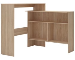 vidaXL Eikenhouten Meubilair - Bartafel - Bartafel met 2 tafelbladen 130x40x120 cm eikenkleurig - Salontafel - Kookeiland - Bistrotafel