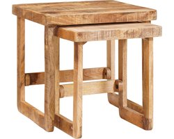 vidaXL - Eindtafels - Bruin - massief - mangohout