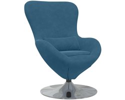 vidaXL - Eivormige - stoel - Blauw - 63 - x - 73 - x - 90 - cm - Fluweel