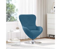 vidaXL - Eivormige - stoel - Blauw - Fluweel