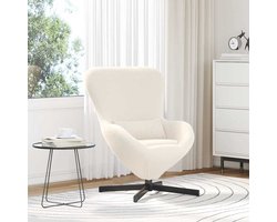 vidaXL - Eivormige - stoel - Crème - 63 - x - 73 - x - 90 - cm - Stof