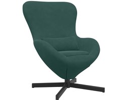 vidaXL - Eivormige - stoel - Donkergroen - 63 - x - 73 - x - 90 - cm - Fluweel