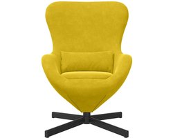 vidaXL - Eivormige - stoel - Geel - 63 - x - 73 - x - 90 - cm - Fluweel