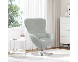 vidaXL - Eivormige - stoel - Lichtgrijs - 63 - x - 73 - x - 90 - cm - Fluweel