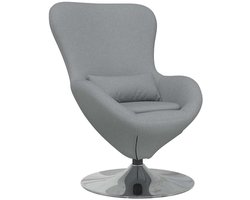 vidaXL - Eivormige - stoel - Lichtgrijs - 63 - x - 73 - x - 90 - cm - Stof