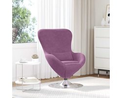 vidaXL - Eivormige - stoel - Paars - 63 - x - 73 - x - 90 - cm - Fluweel