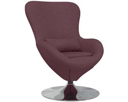 vidaXL - Eivormige - stoel - Paars - 63 - x - 73 - x - 90 - cm - Stof
