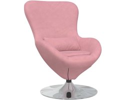 vidaXL - Eivormige - stoel - Roze - 63 - x - 73 - x - 90 - cm - Fluweel