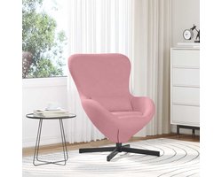 vidaXL - Eivormige - stoel - Roze - 63 - x - 73 - x - 90 - cm - Fluweel