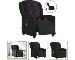 vidaXL Electrische Massagestoel - Massagestoel - Massagestoel elektrisch verstelbaar stof zwart - Relaxstoel - Ergonomische Stoel - Lounge Stoel