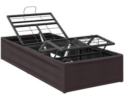 vidaXL - Elektrisch - Verstelbaar - Bed - Frame - Bruin - 200 - x - 90 - x - 33,5 cm - Staal