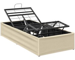 vidaXL - Elektrisch - Verstelbaar - Bed - Frame - Crèmekleurig