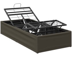 vidaXL - Elektrisch - Verstelbaar - Bed - Frame - Grijs - 200 - x - 90 - x - 33,5 cm - Staal