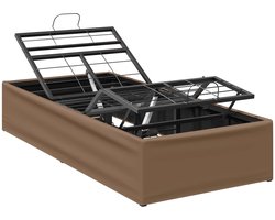 vidaXL - Elektrisch - Verstelbaar - Bed - Frame - Tan - 200 - x - 70 - x - 33,5 cm - Staal