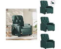 vidaXL Elektrisch Verstelbare Fauteuil - Elektrisch Verstelbare Fauteuils - Relaxfauteuil - Draaifauteuil - Fauteuil verstelbaar elektrisch stof donkergroen