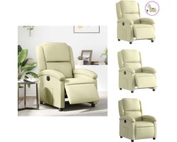 vidaXL Elektrisch Verstelbare Massagestoel - Elektrisch Verstelbare Massagestoelen - Massagestoel - Fauteuil - Fauteuil elektrisch verstelbaar echt leer crèmekleurig