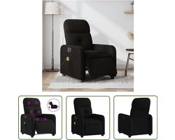 vidaXL Elektrische Fauteuil - Massagestoel - Massagestoel elektrisch verstelbaar stof zwart - Relaxstoel - Ergonomische Stoel - Comfortstoeltje