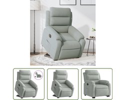 vidaXL Elektrische Stoel - Sta Op Stoel - Sta-opstoel elektrisch verstelbaar fluweel lichtgrijs - Fluweel Stoel - Grijze Stoel - Loungestoel