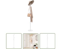 vidaXL Entreehal Meubilair - Kapstok - Kapstok 175 cm gepoedercoat ijzer wit - Wandhaak - Garderobe - Kastenkast