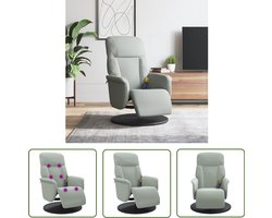 vidaXL Ergonomische Stoel - Massagestoel - Massagestoel verstelbaar met voetensteun fluweel lichtgrijs - Relaxstoel - Lounge Stoel - Fluweel Stoel
